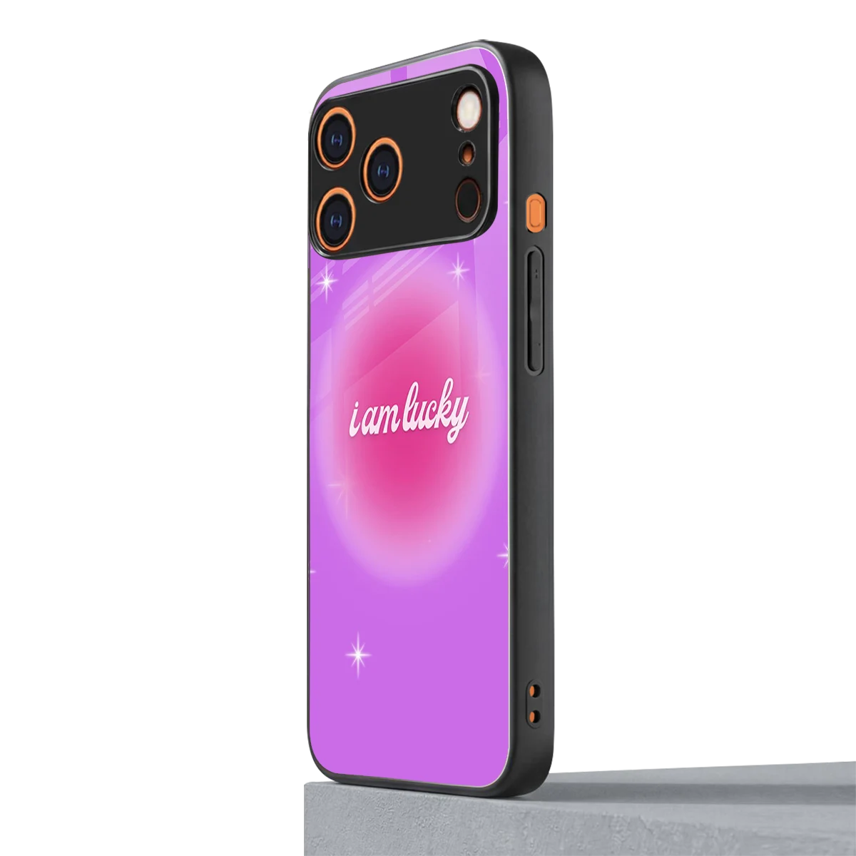 Lucky Me iphone 17 pro mobile cover | shockproof glass phone case