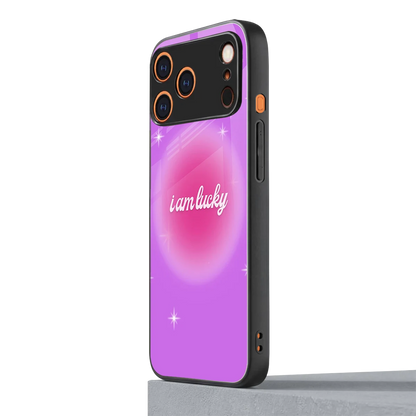 Lucky Me iphone 17 pro mobile cover | shockproof glass phone case