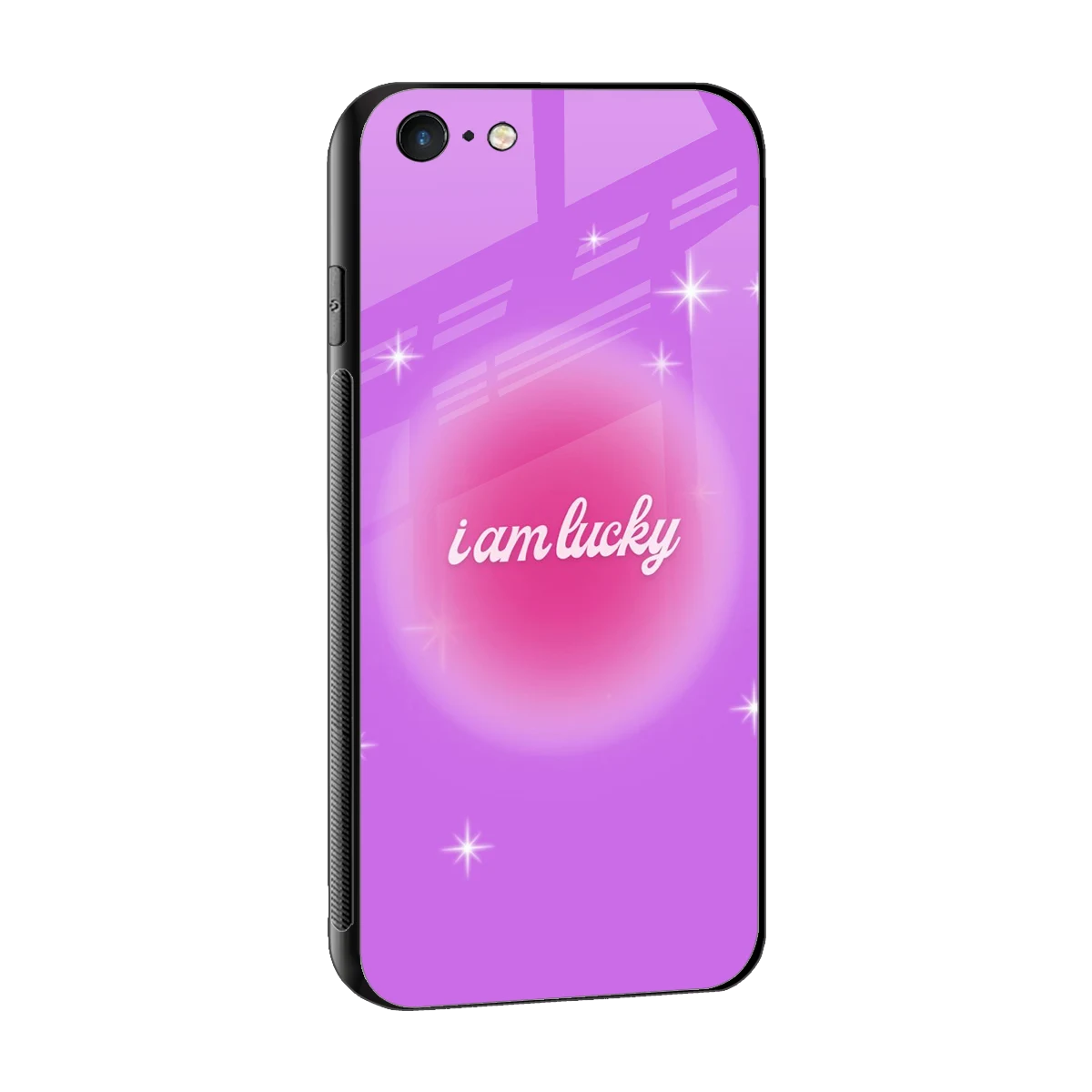 Lucky Me sleek iphone 6 cover with tempered glass back and TPU edges