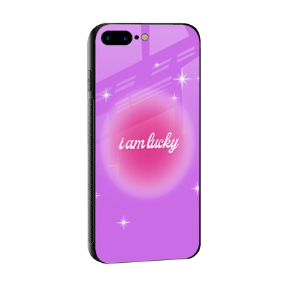 Lucky Me sleek iphone 8 plus cover with tempered glass back and TPU edges