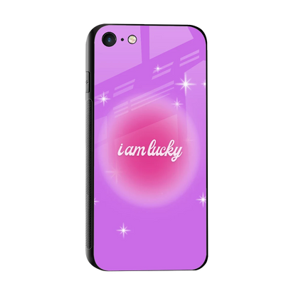Lucky Me sleek iphone 7 cover with tempered glass back and TPU edges