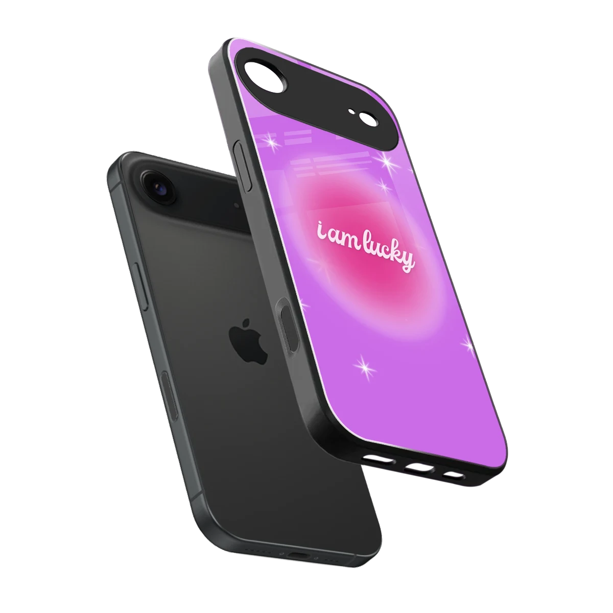 Lucky Me sleek iphone air cover with tempered glass back and TPU edges