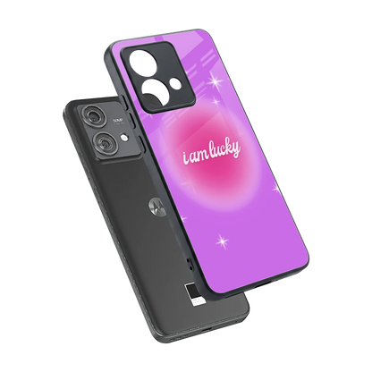 Lucky Me sleek motorola edge 40 neo 5g cover with tempered glass back and TPU edges