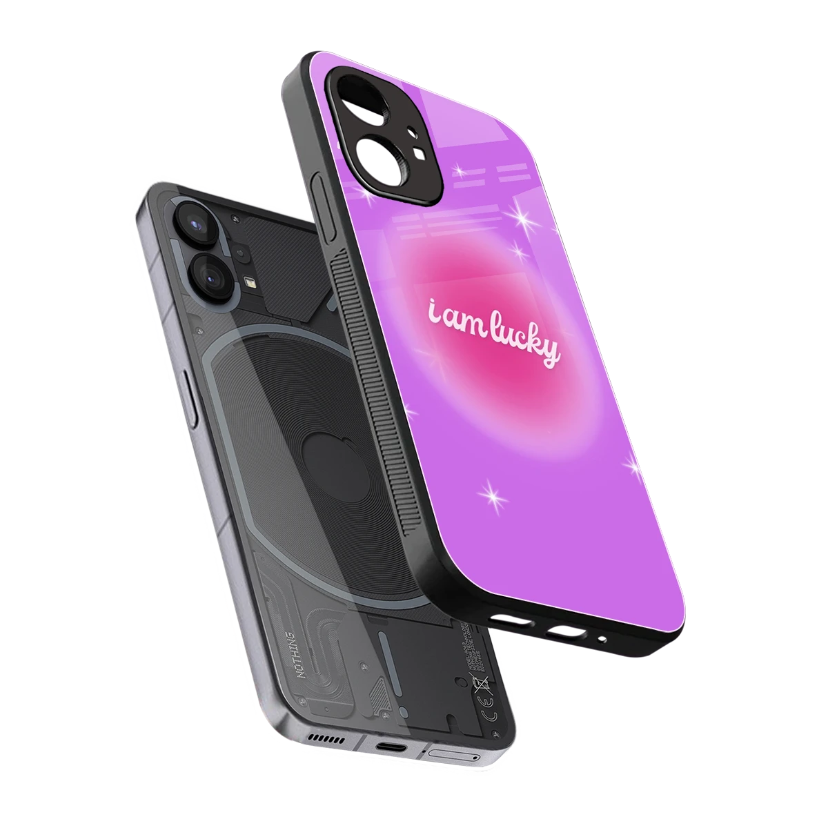 Lucky Me sleek nothing phone 1 cover with tempered glass back and TPU edges
