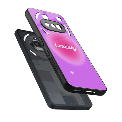 Lucky Me sleek nothing phone 3a cover with tempered glass back and TPU edges
