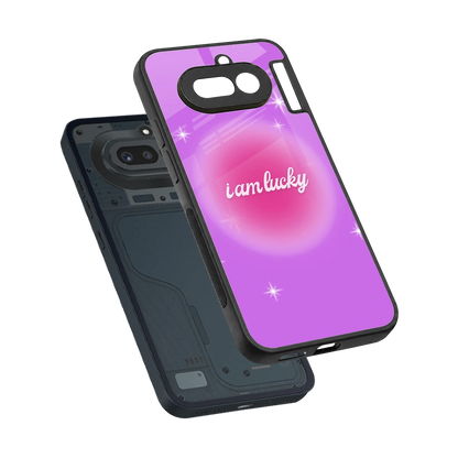 Lucky Me sleek nothing phone 4a cover with tempered glass back and TPU edges