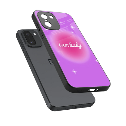 Lucky Me sleek oneplus 15r cover with tempered glass back and TPU edges
