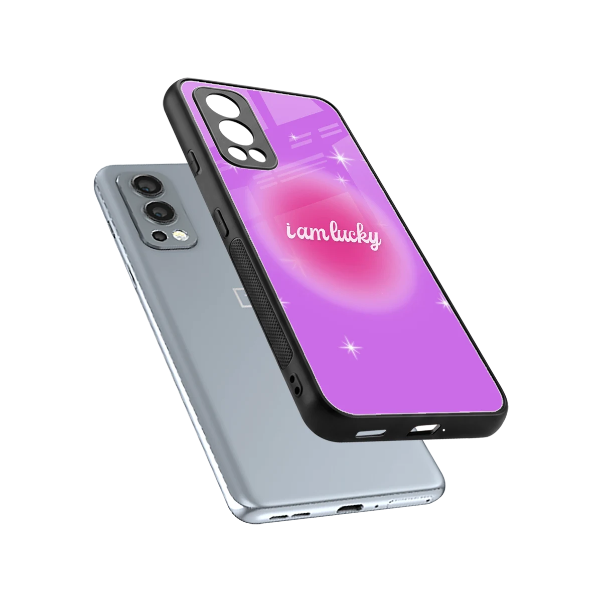 Lucky Me sleek oneplus nord 2 cover with tempered glass back and TPU edges