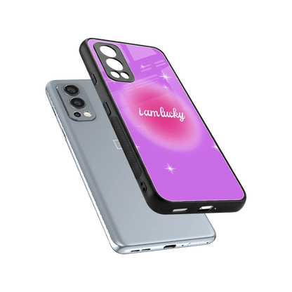 Lucky Me sleek oneplus nord 2 cover with tempered glass back and TPU edges