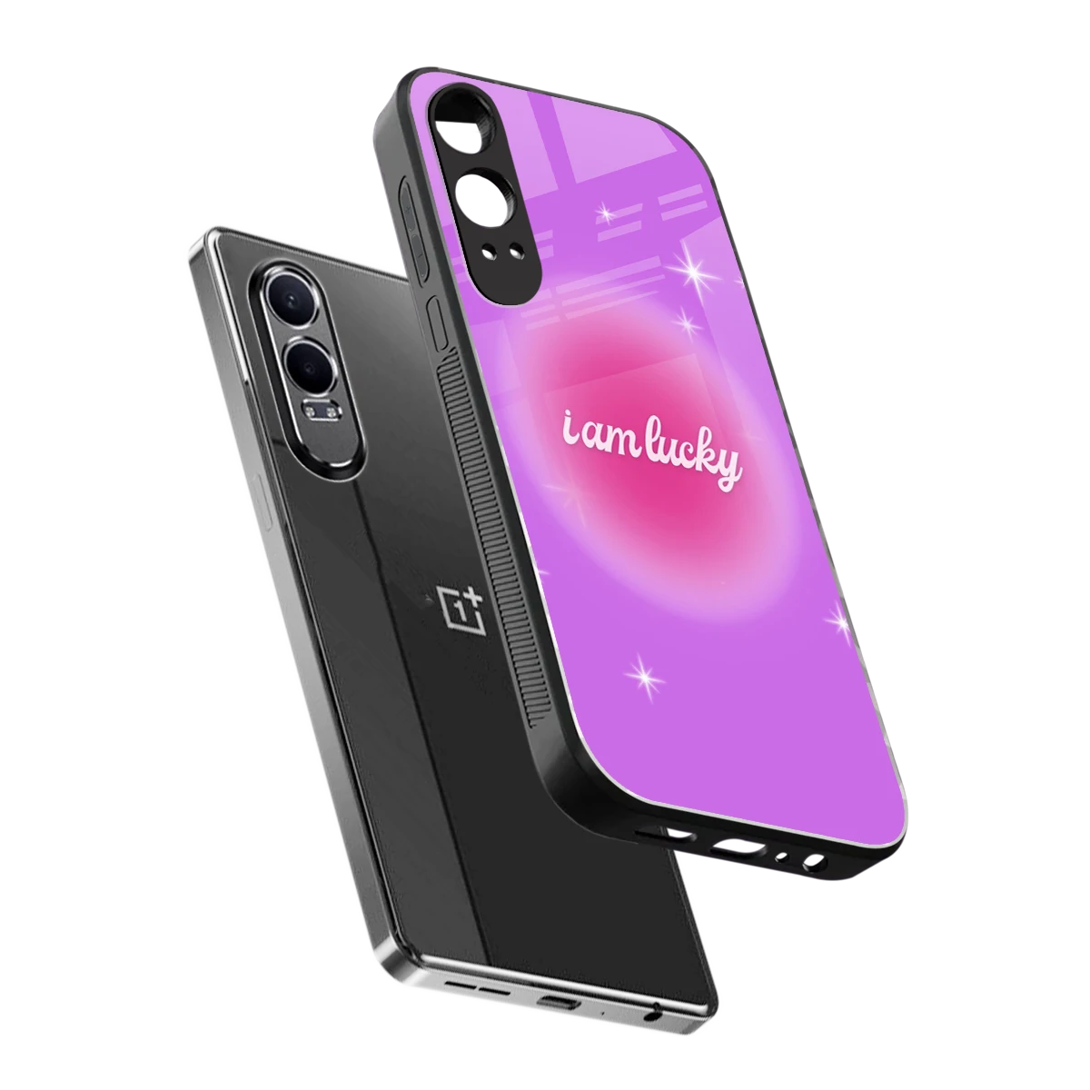 Lucky Me sleek oneplus nord ce 4 lite cover with tempered glass back and TPU edges