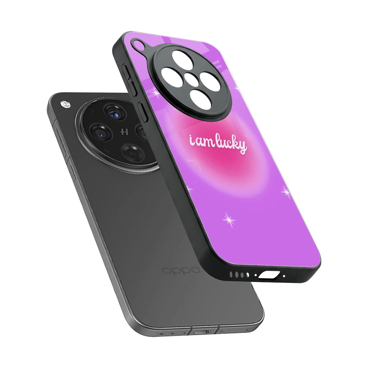 Lucky Me sleek oppo find x8 cover with tempered glass back and TPU edges