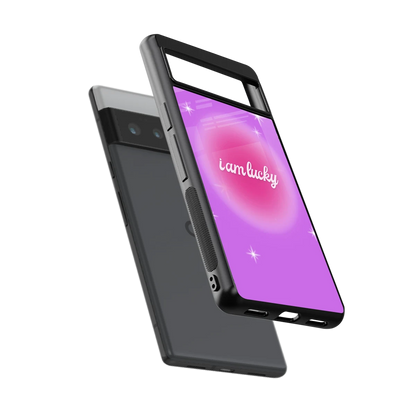 Lucky Me sleek google pixel 6 pro cover with tempered glass back and TPU edges