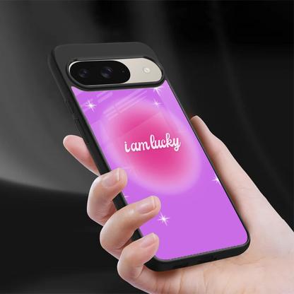 Lucky Me sleek google pixel 9 cover with tempered glass back and TPU edges