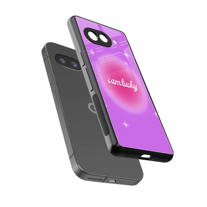 Lucky Me sleek google pixel 10a cover with tempered glass back and TPU edges