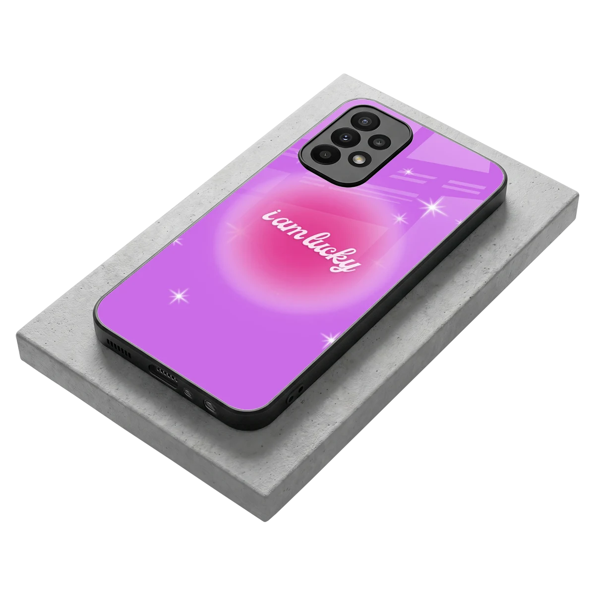 Lucky Me stylish phone case for samsung galaxy a23 | glossy glass and slim fit