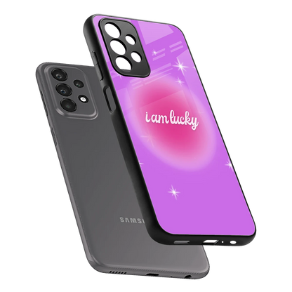 Lucky Me sleek samsung galaxy a23 cover with tempered glass back and TPU edges