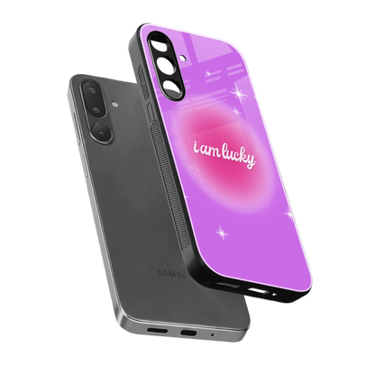 Lucky Me sleek samsung galaxy m36 5g cover with tempered glass back and TPU edges