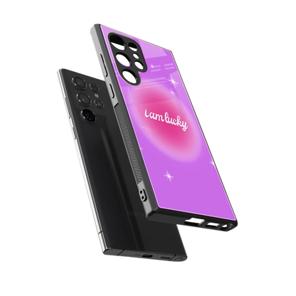 Lucky Me sleek samsung galaxy s23 ultra cover with tempered glass back and TPU edges