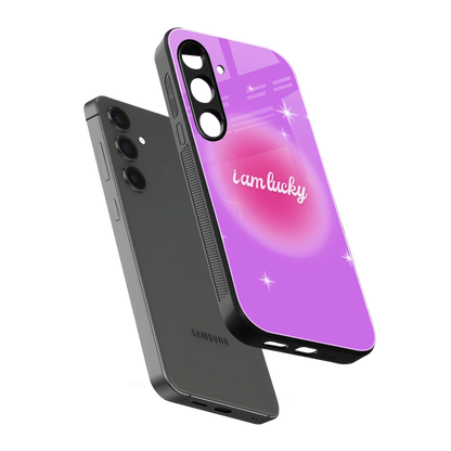 Lucky Me sleek samsung galaxy s25 cover with tempered glass back and TPU edges