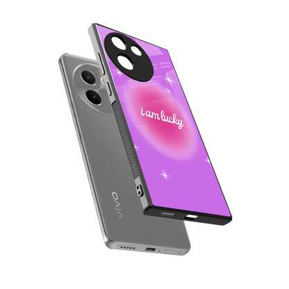 Lucky Me sleek vivo v30e cover with tempered glass back and TPU edges