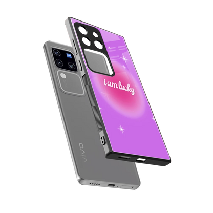 Lucky Me sleekvivo v30 pro cover with tempered glass back and TPU edges