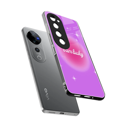 Lucky Me sleek vivo v40 pro cover with tempered glass back and TPU edges