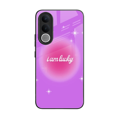 Lucky Me back phone cover | glass case for vivo v70 fe