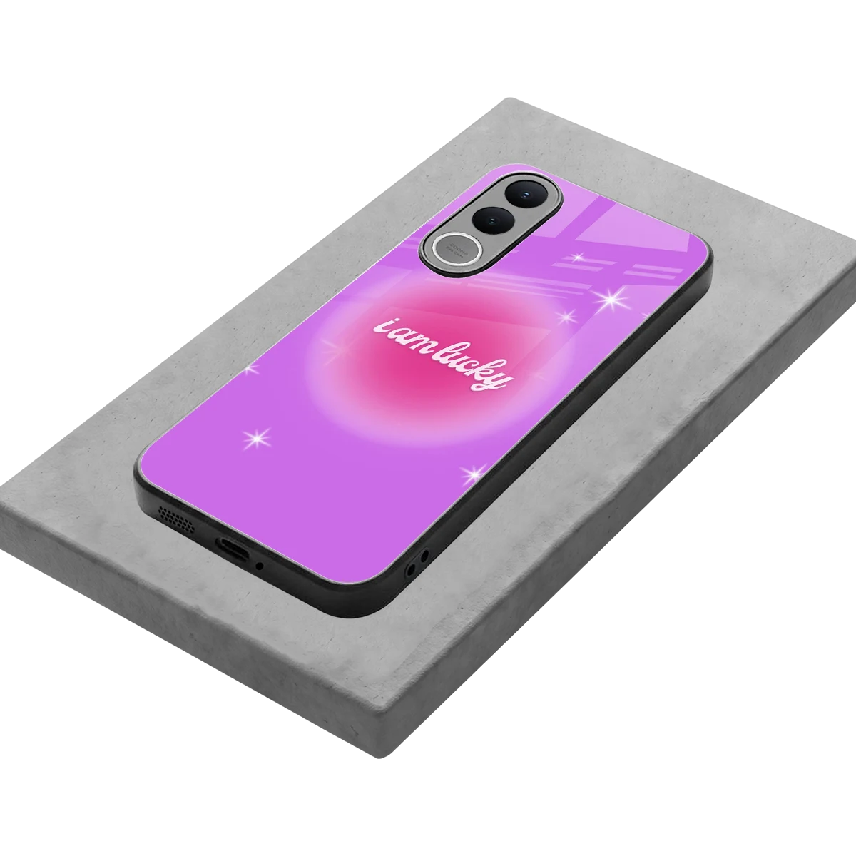 Lucky Me stylish phone case for vivo v70 fe | glossy glass and slim fit