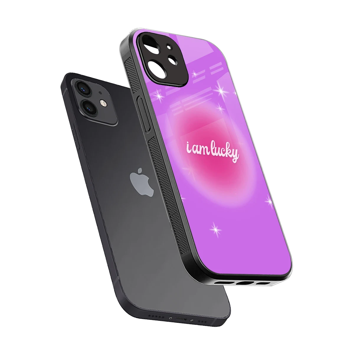 Lucky Me sleek iphone 11 cover with tempered glass back and TPU edges