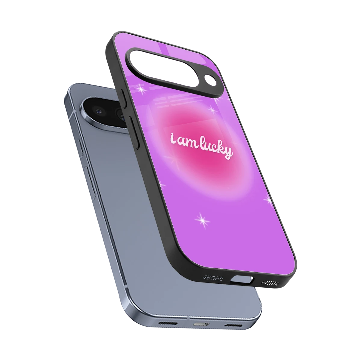 Lucky Me sleek google pixel 10 cover with tempered glass back and TPU edges