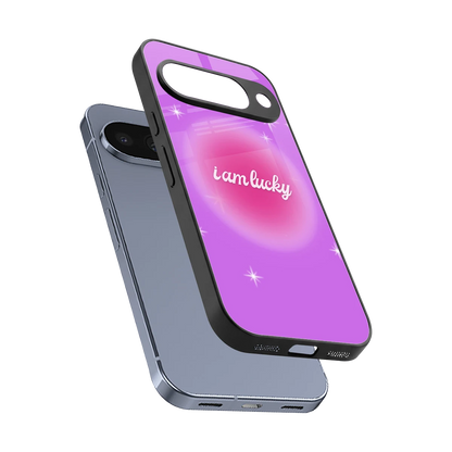 Lucky Me sleek google pixel 10 cover with tempered glass back and TPU edges