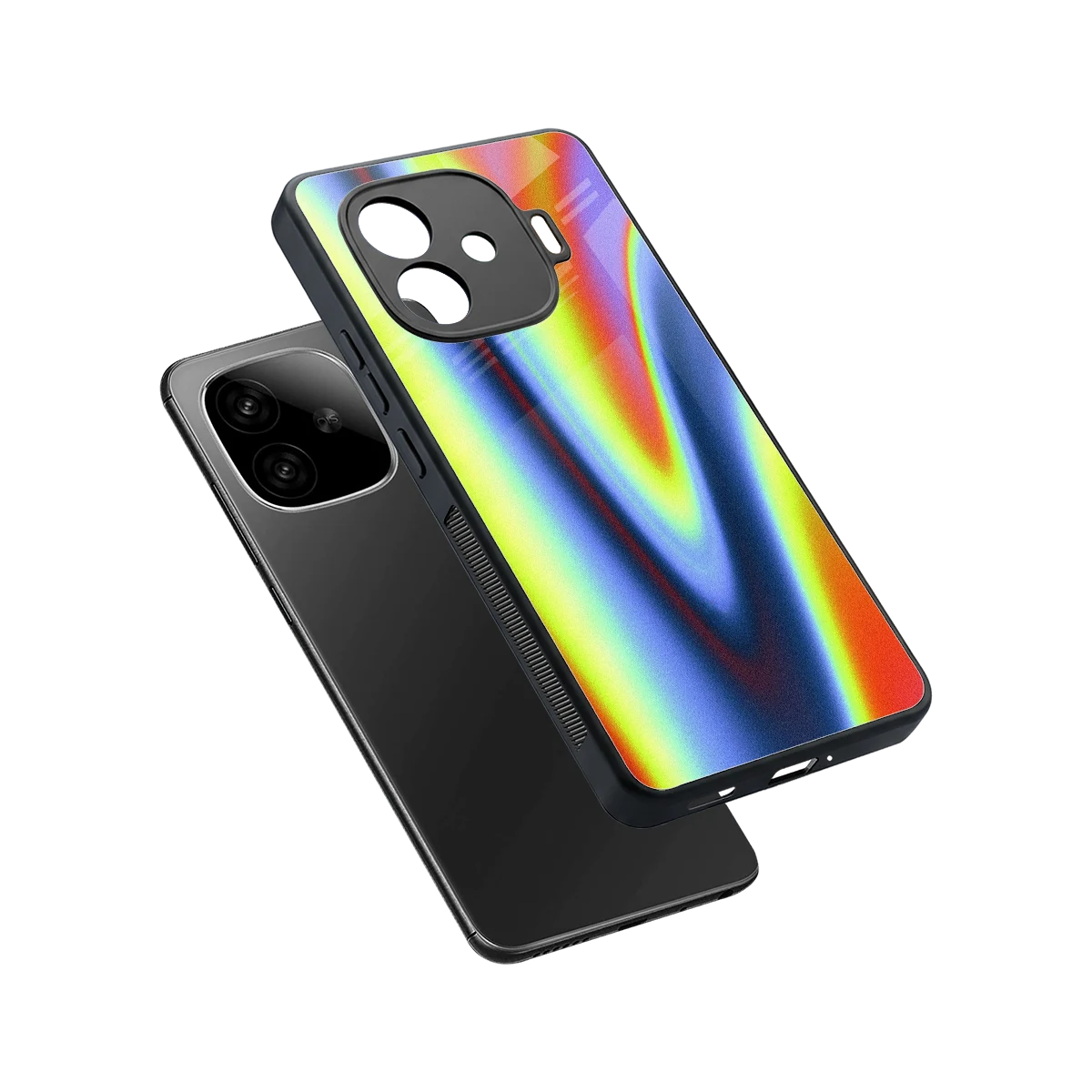 Luminous Aura sleek iqoo neo 10r 5g cover with tempered glass back and TPU edges