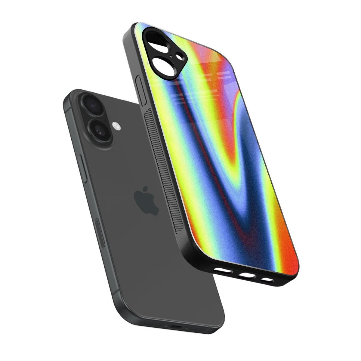 Luminous Aura sleek iPhone 16 cover with tempered glass back and TPU edges