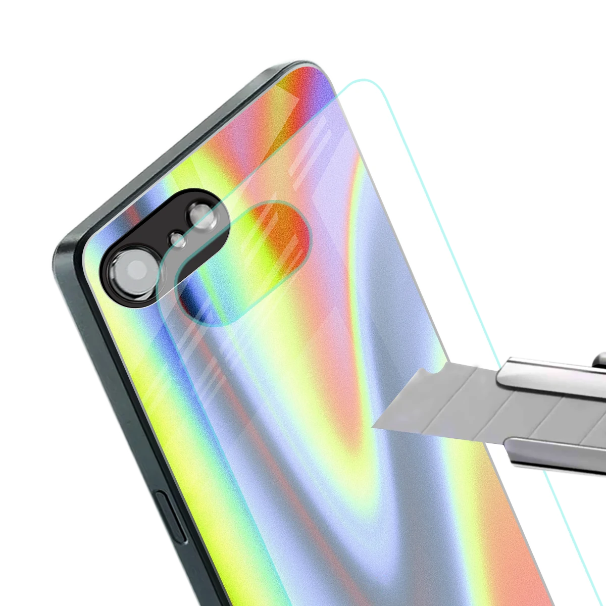 Luminous Aura stylish phone case for iphone 16e | glossy glass and slim fit