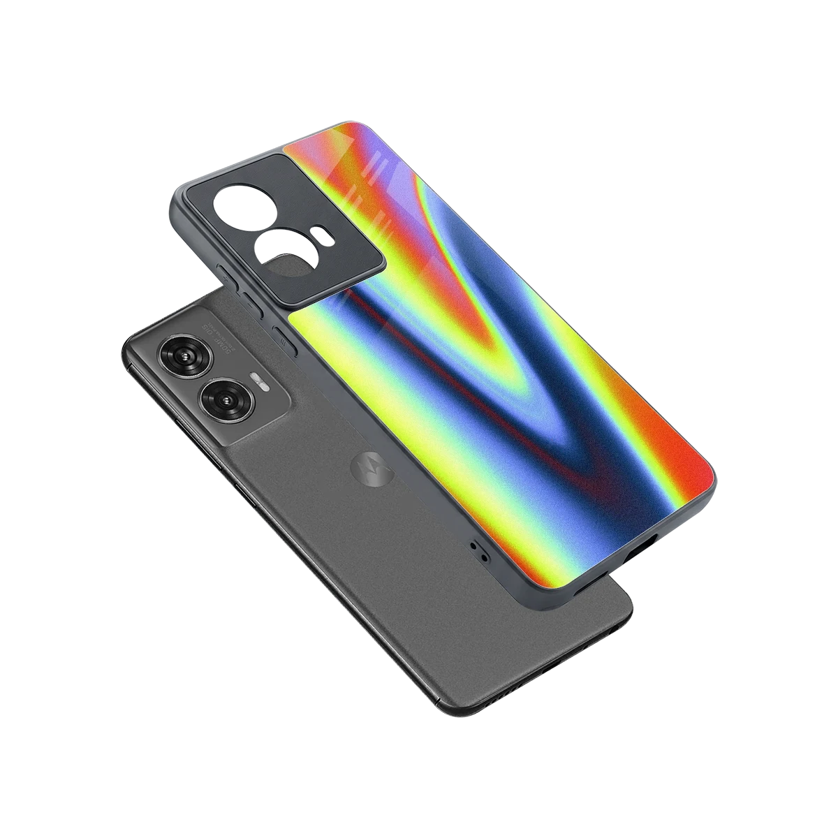 Luminous Aura sleek motorola edge 50 fusion cover with tempered glass back and TPU edges
