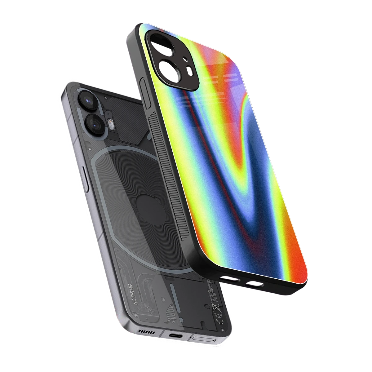 Luminous Aura sleek nothing phone 2 cover with tempered glass back and TPU edges