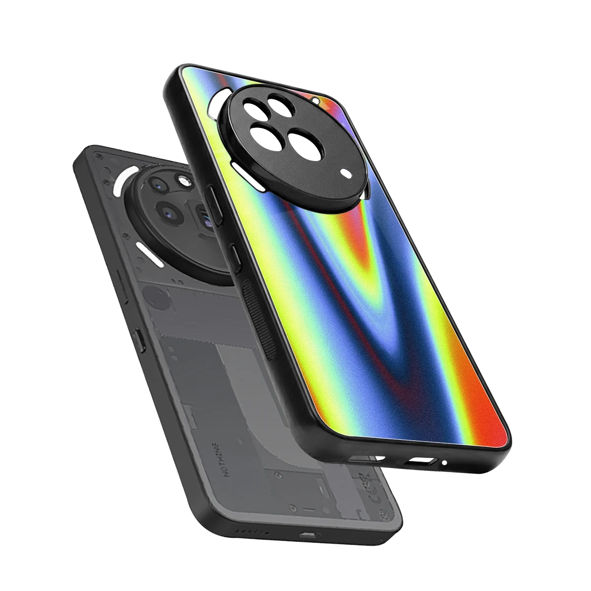 Luminous Aura sleek nothing phone 3a pro cover with tempered glass back and TPU edges