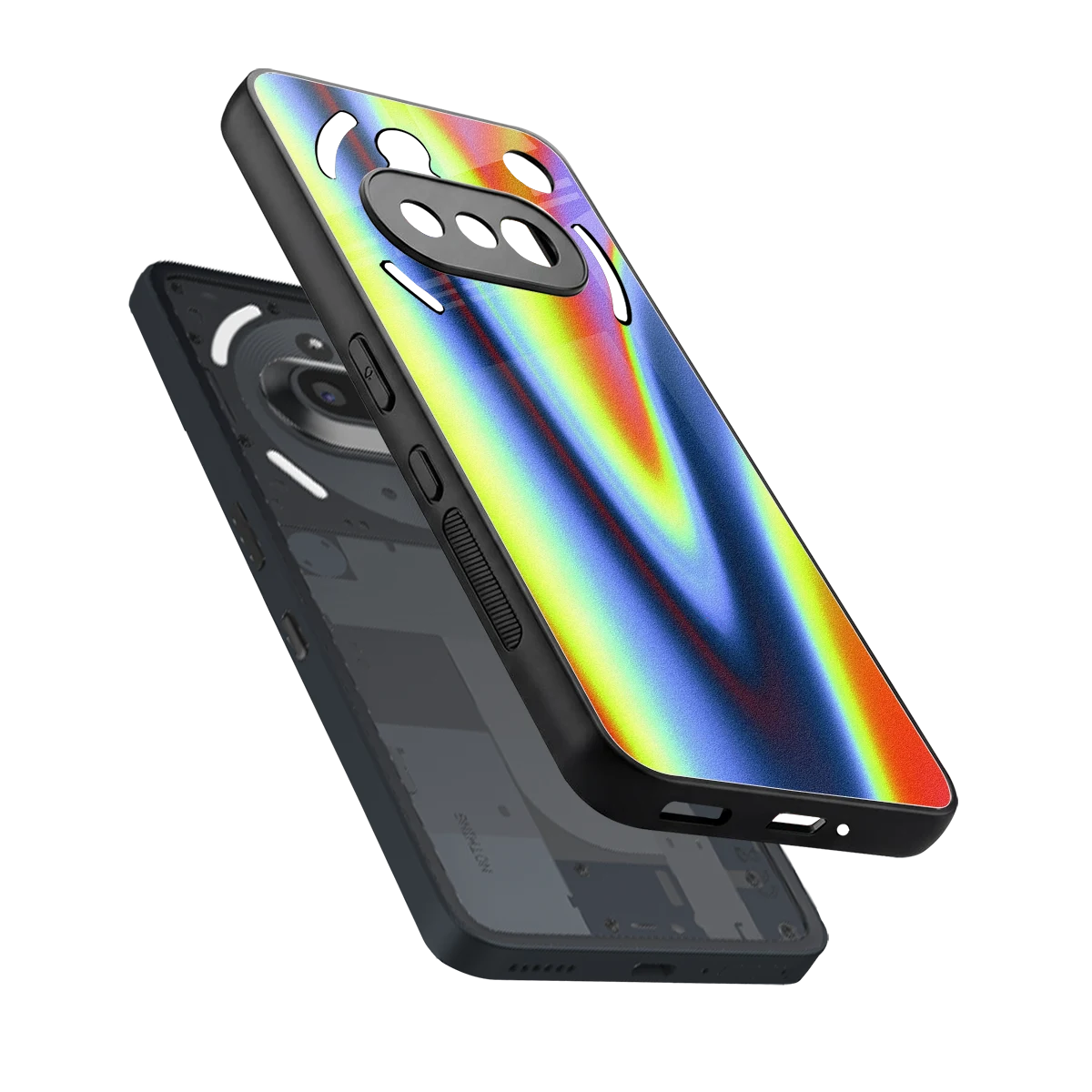 Luminous Aura sleek nothing phone 3a cover with tempered glass back and TPU edges