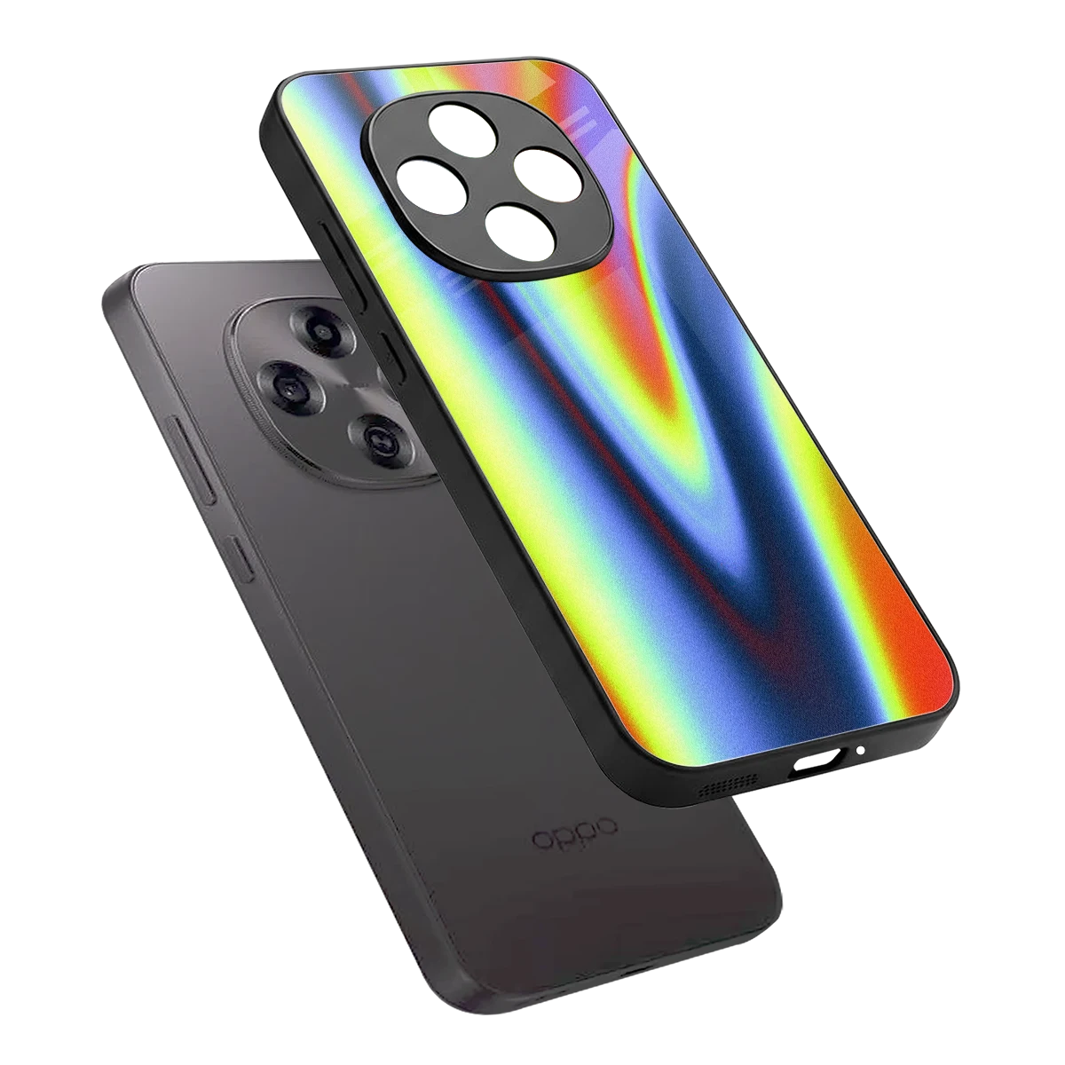 Luminous Aura sleek oppo f31 pro 5g cover with tempered glass back and TPU edges