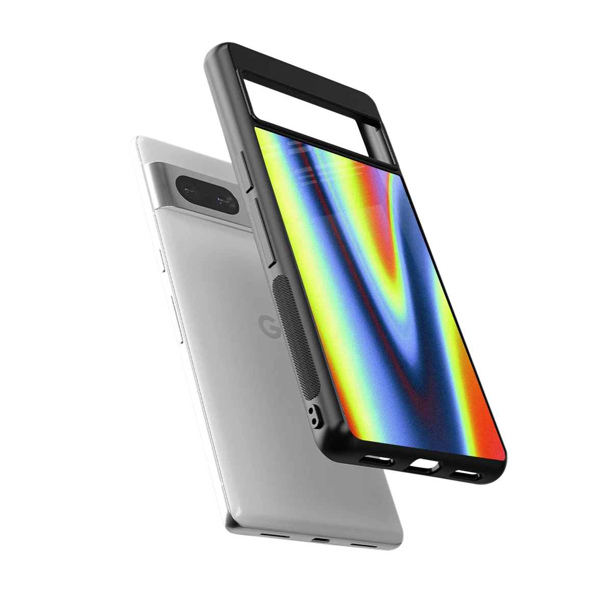 Luminous Aura sleek google pixel 7 cover with tempered glass back and TPU edges