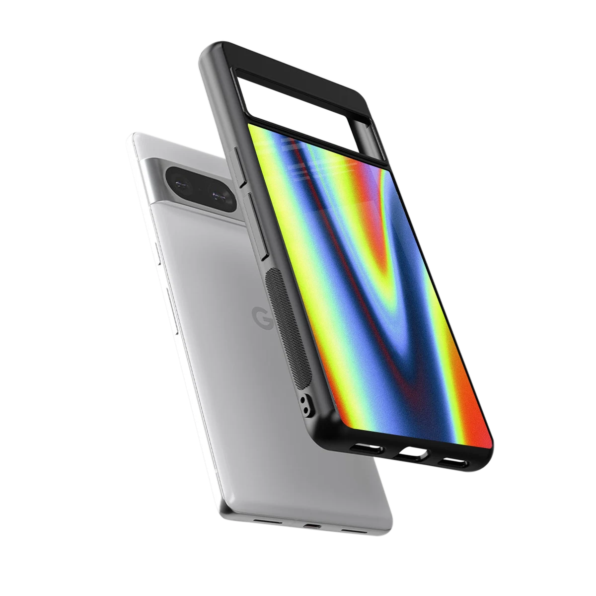Luminous Aura sleek google pixel 8 cover with tempered glass back and TPU edges