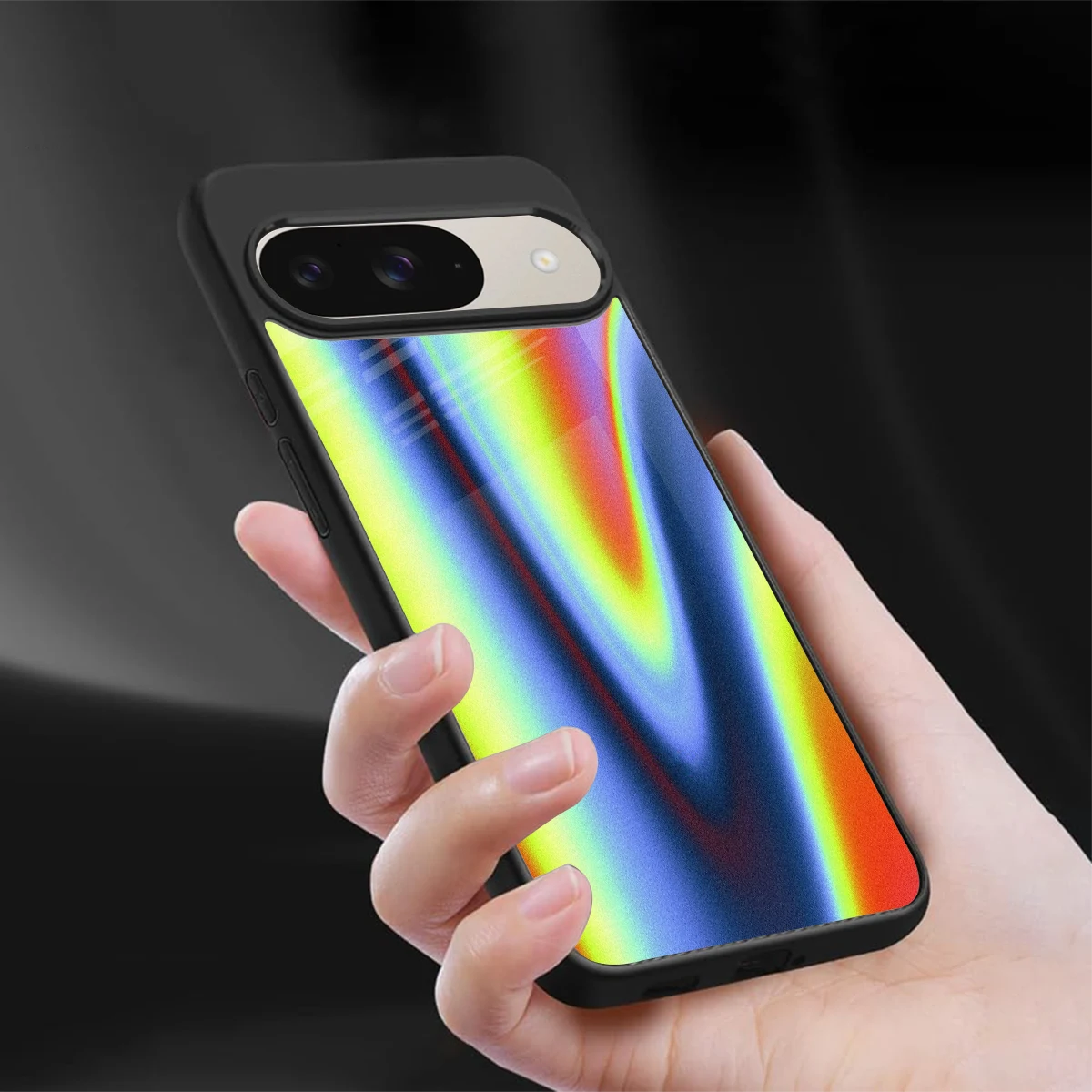 Luminous Aura sleek google pixel 9 cover with tempered glass back and TPU edges