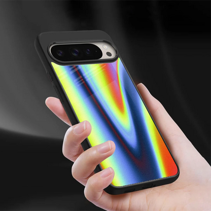 Luminous Aura sleek google pixel 9 pro cover with tempered glass back and TPU edges