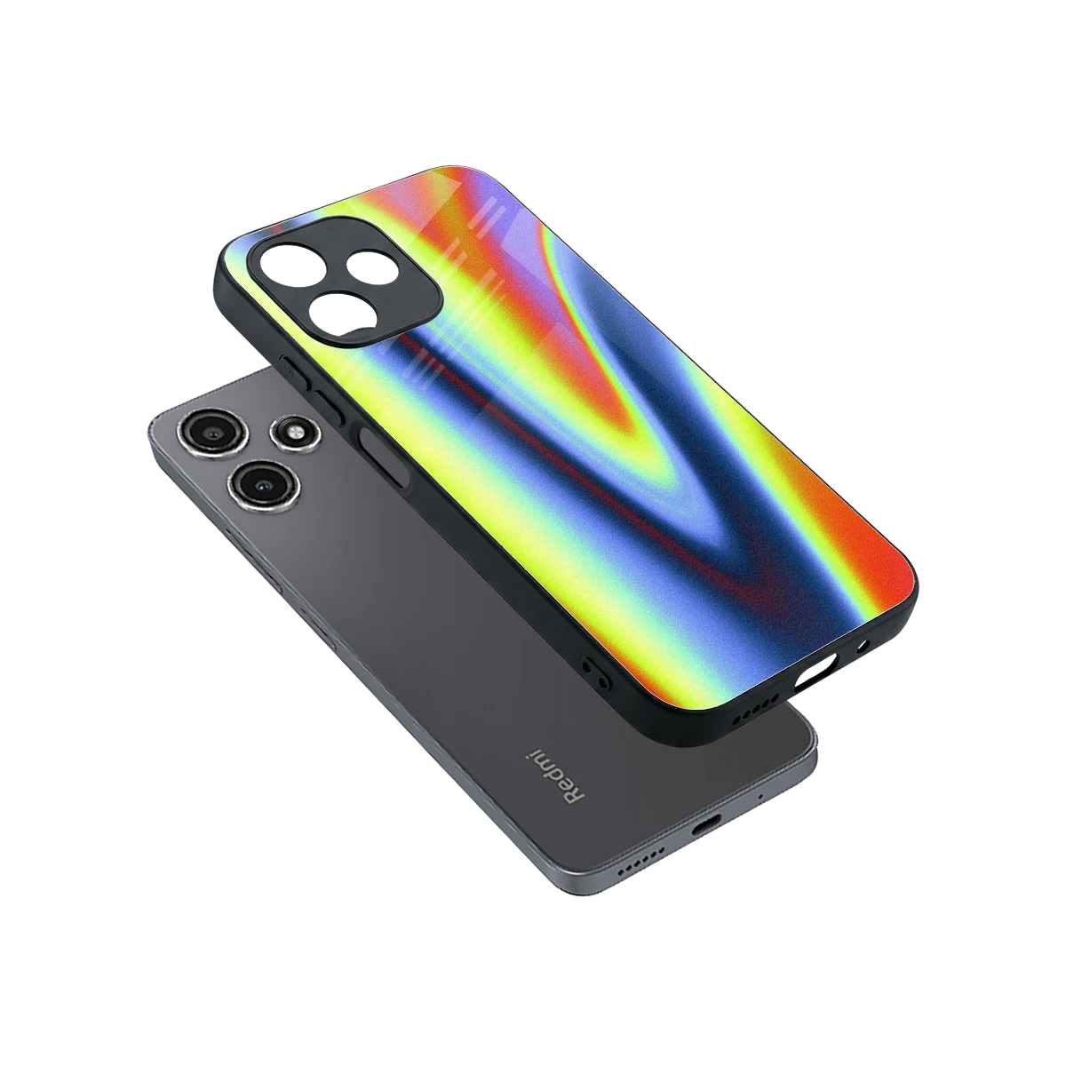 Luminous Aura sleek redmi 12 5g cover with tempered glass back and TPU edges