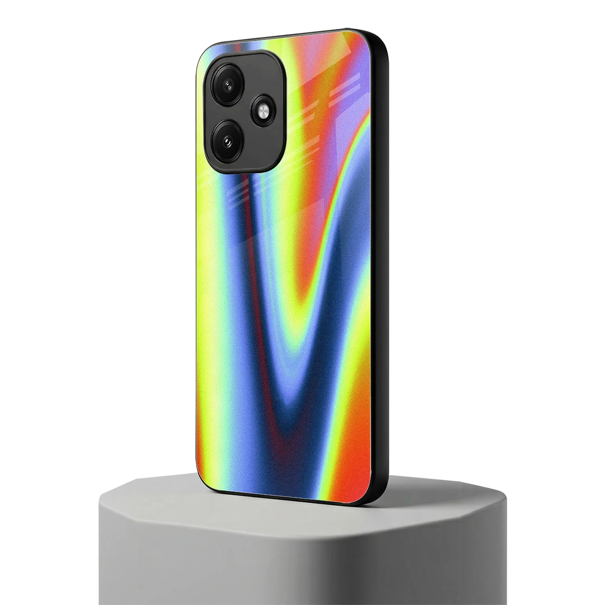 Luminous Aura redmi 12 5g mobile cover | shockproof glass phone case