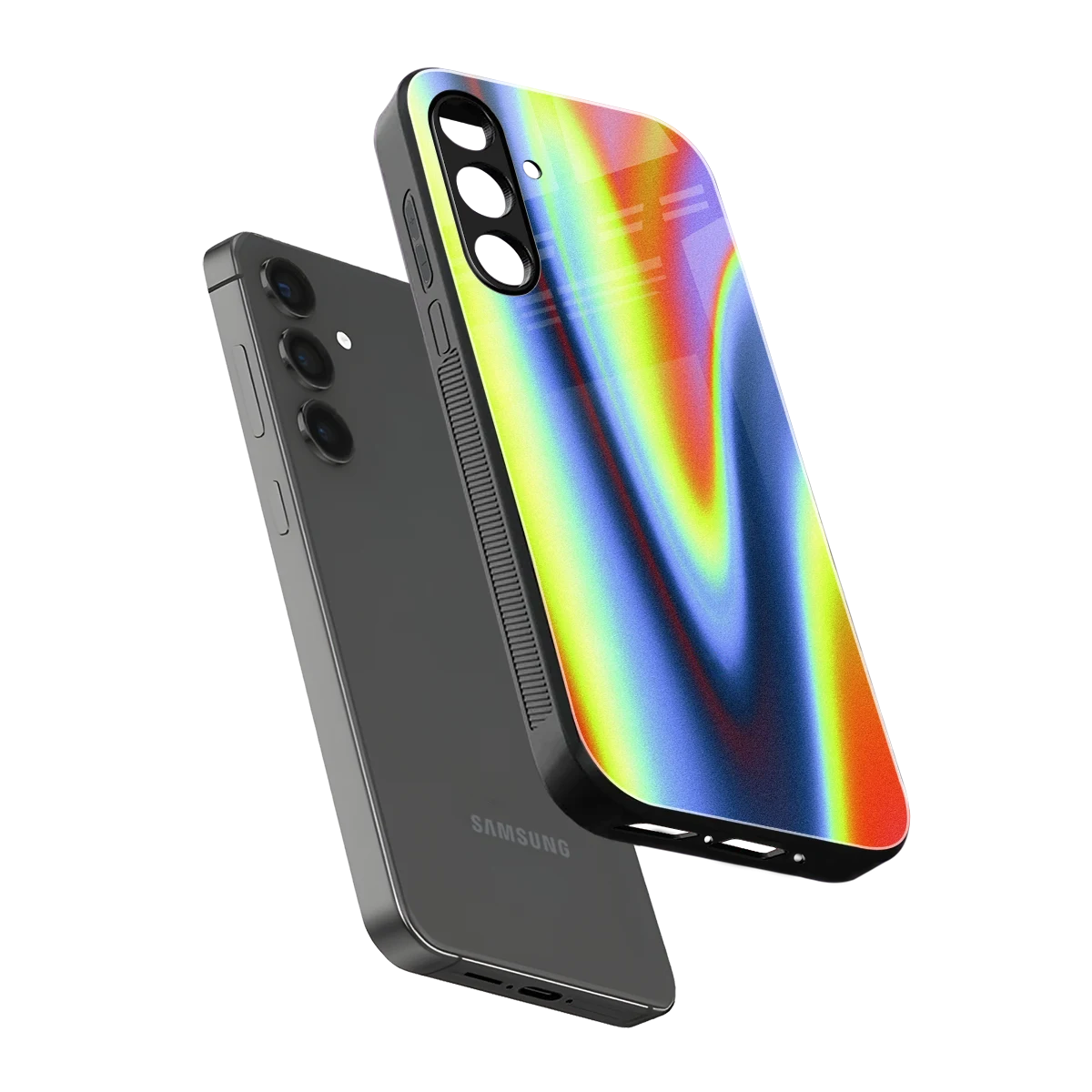 Luminous Aura sleek samsung galaxy a55 5g cover with tempered glass back and TPU edges