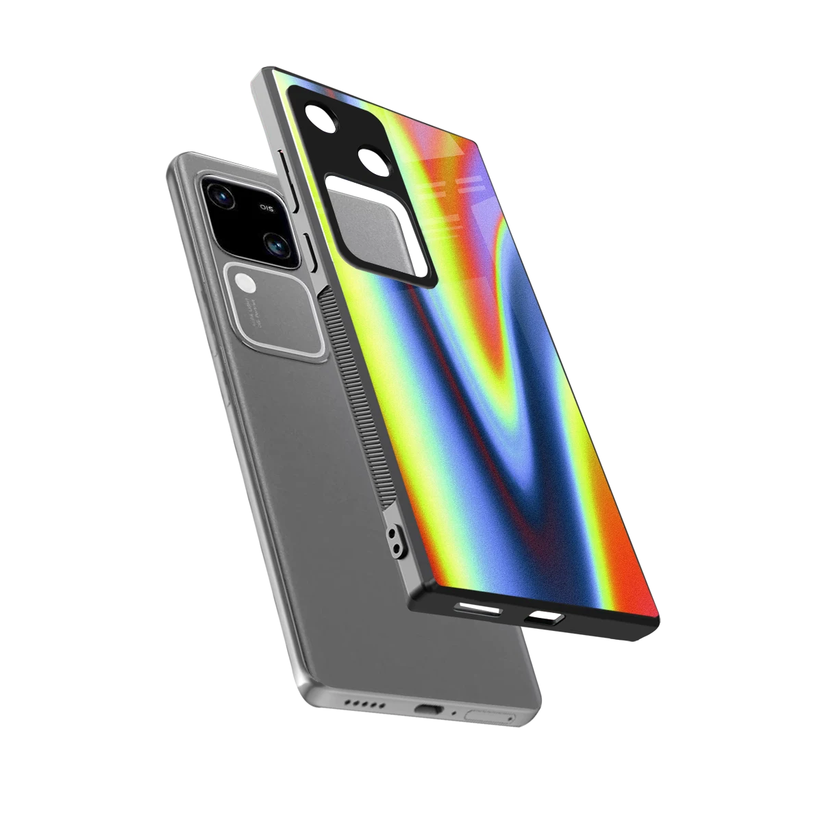 Luminous Aura sleek vivo v30 cover with tempered glass back and TPU edges