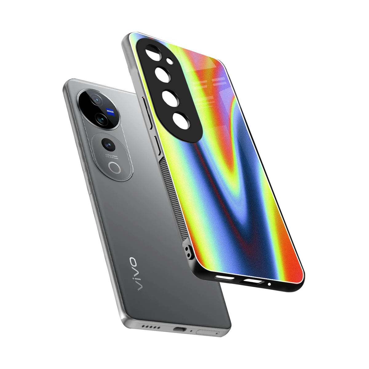 Luminous Aura sleek vivo v40 pro cover with tempered glass back and TPU edges