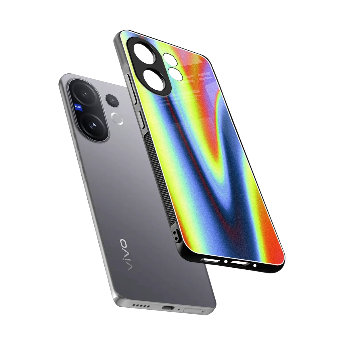 Luminous Aura sleek vivo v60 cover with tempered glass back and TPU edges