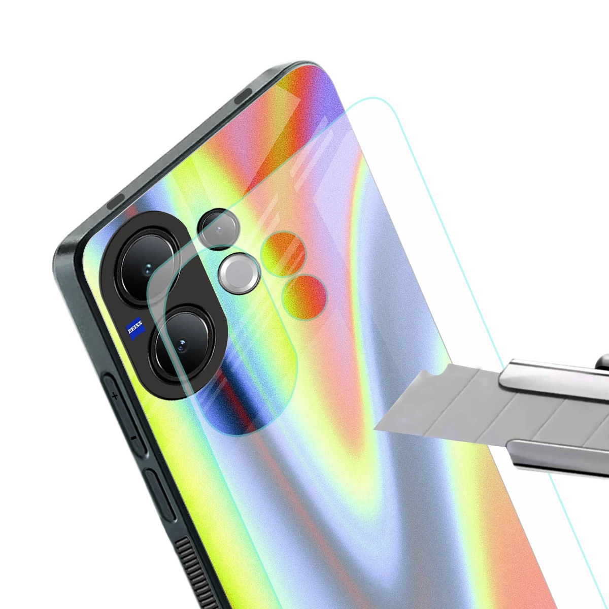 Luminous Aura stylish phone case for vivo v60 | glossy glass and slim fit